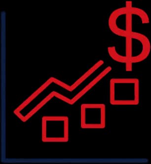 Business strength chart with upward blocks